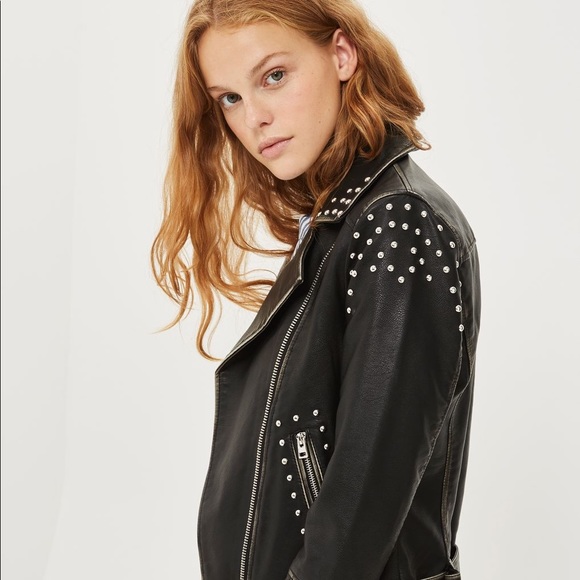 Topshop Studded Jacket - Picture 2 of 10